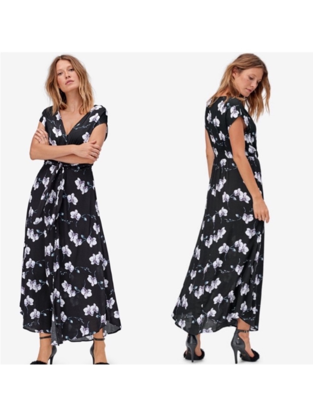 ELLOS Floral Tie Front Maxi Dress - Picture 7 of 7